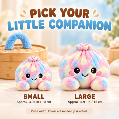 🥟 Plush Dumpling Squishy with Steamer-Style Case