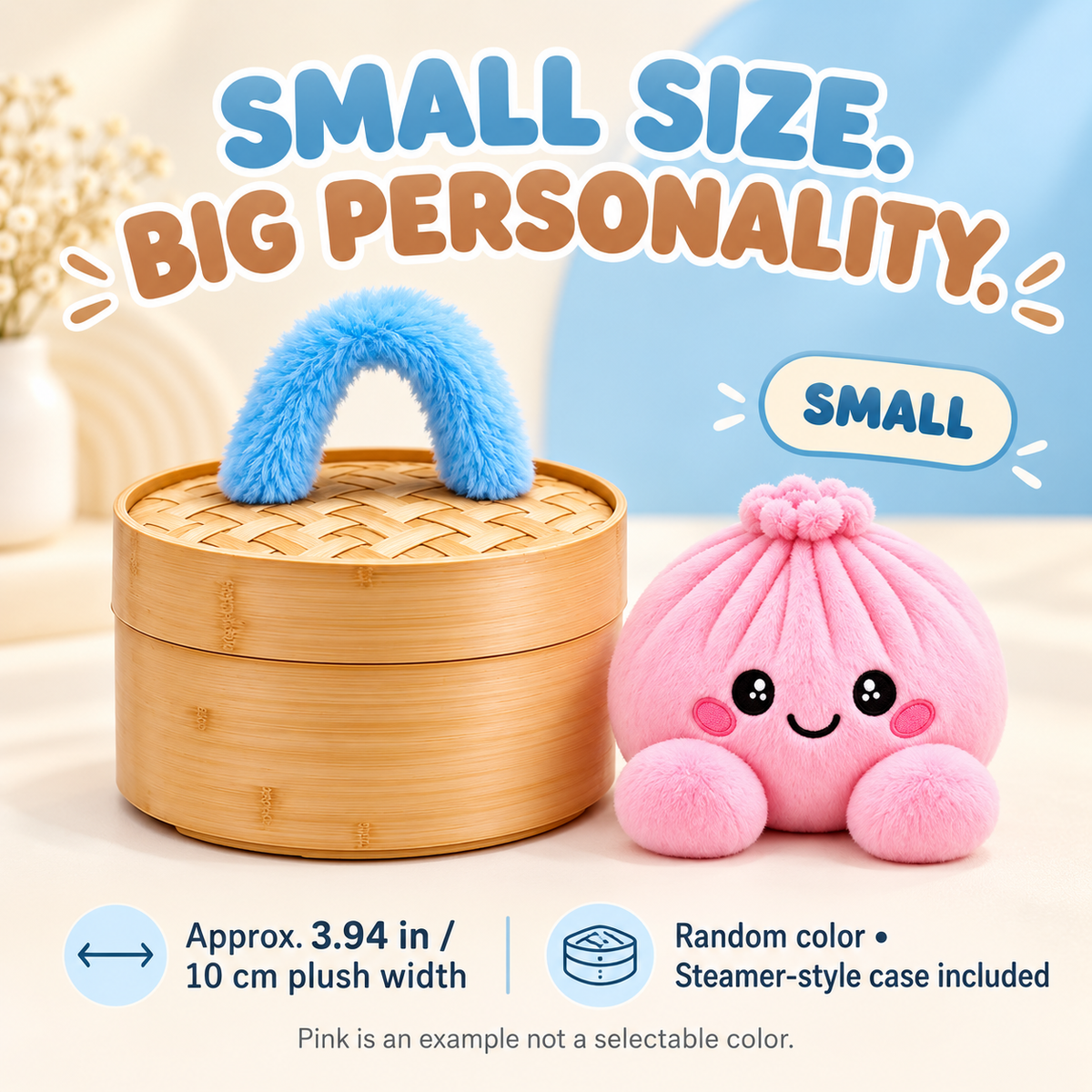 🥟 Plush Dumpling Squishy with Steamer-Style Case