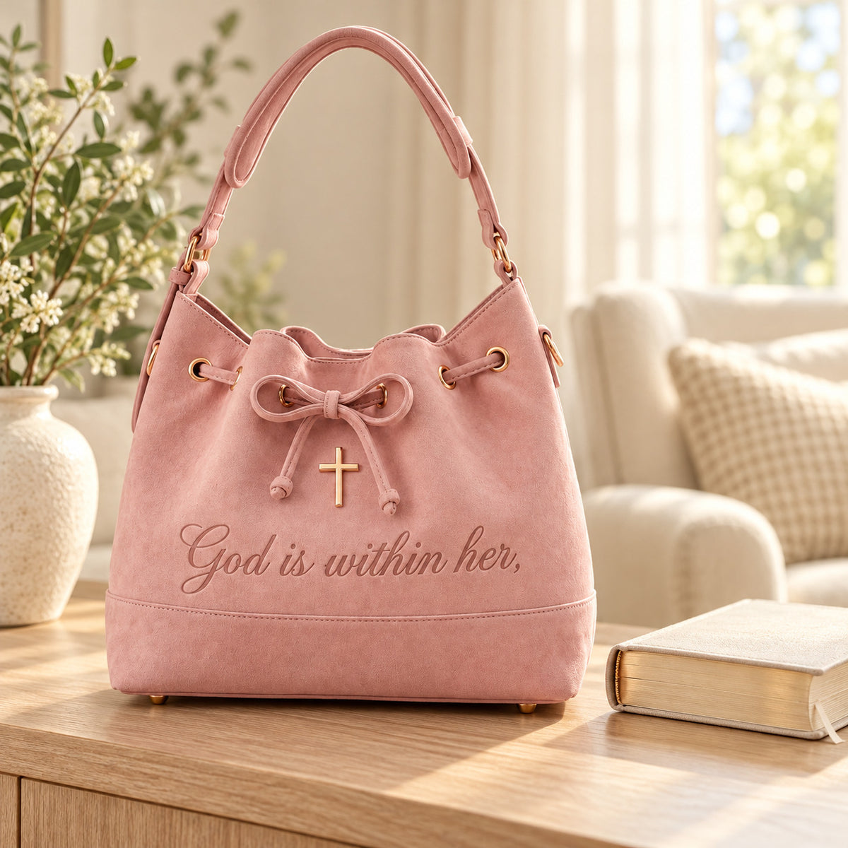 Psalms Suede Bucket Bag — Shoulder & Crossbody