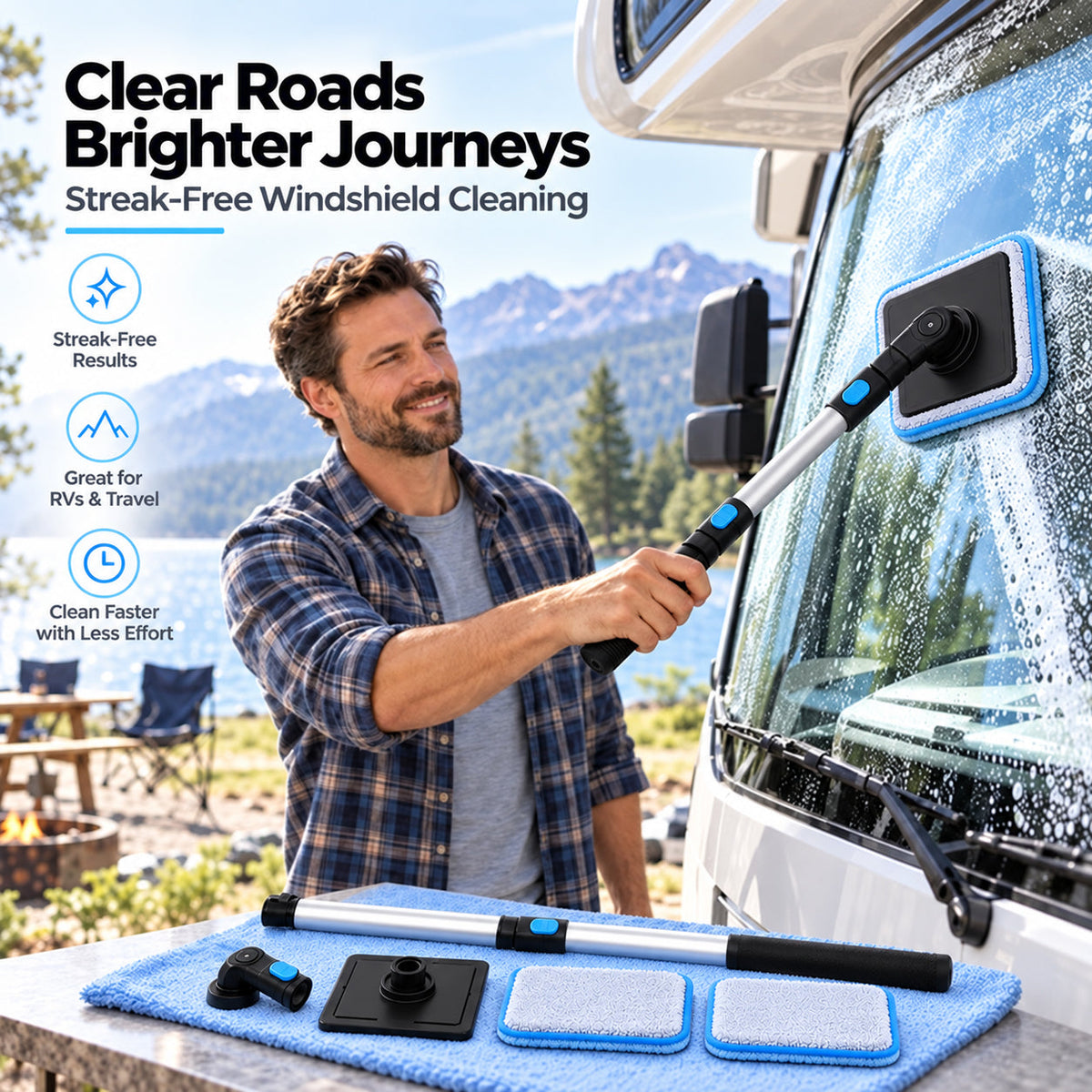 Dual Magnetic Car Windshield Cleaner | Streak-Free Auto Glass Cleaning Kit⭐