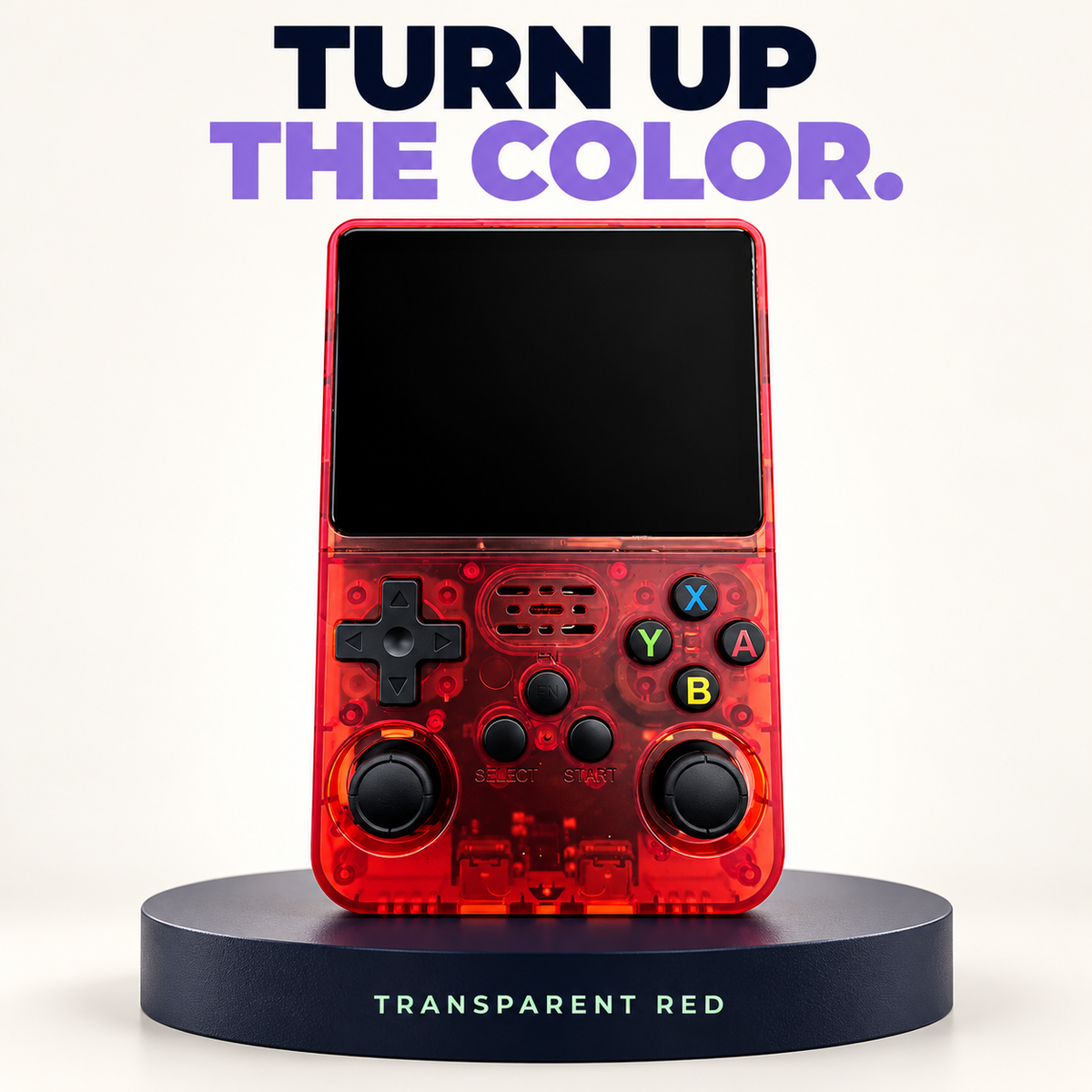 Transparent red R36S handheld, front view