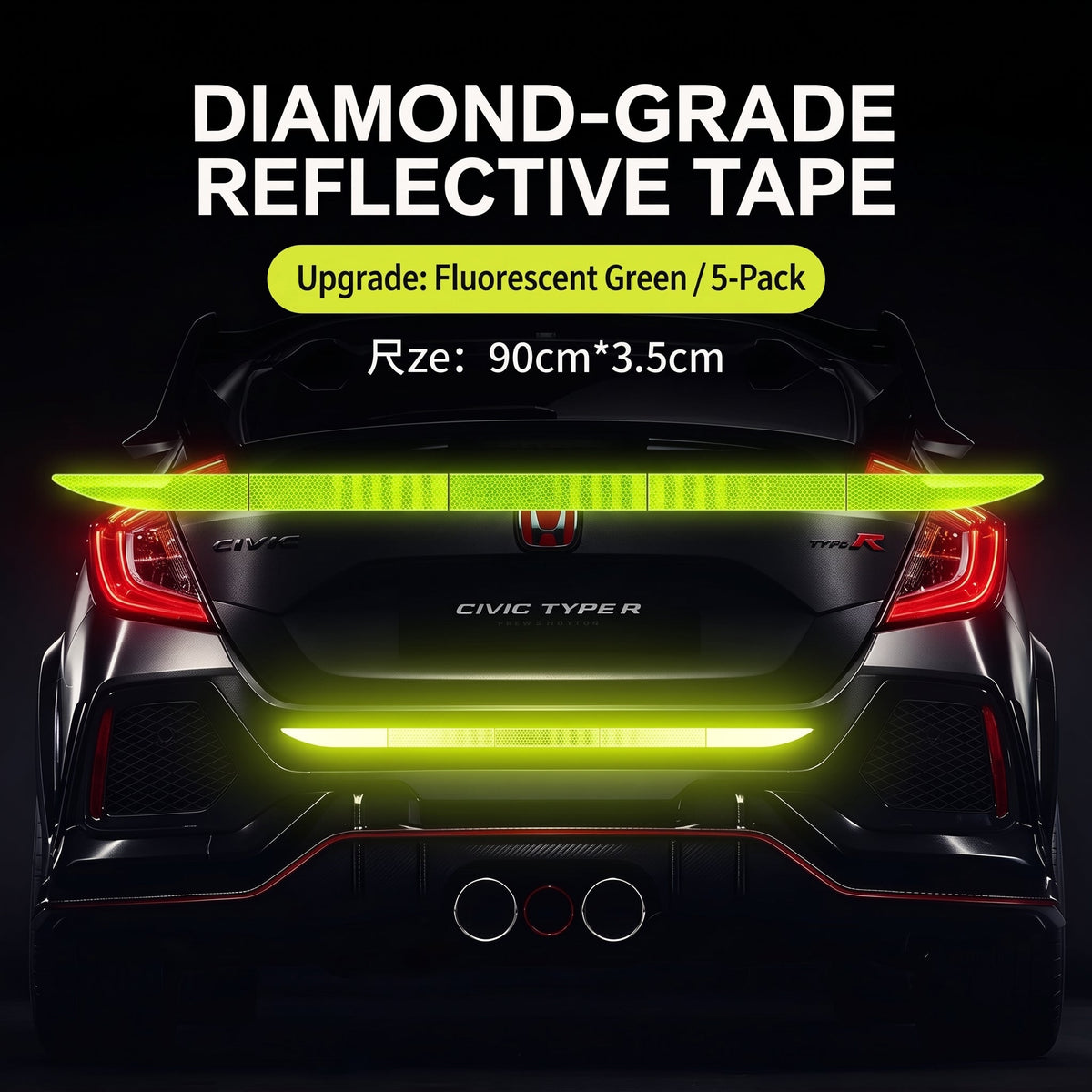 Reflective Car Sticker Strips for Trunk & Rear Bumper