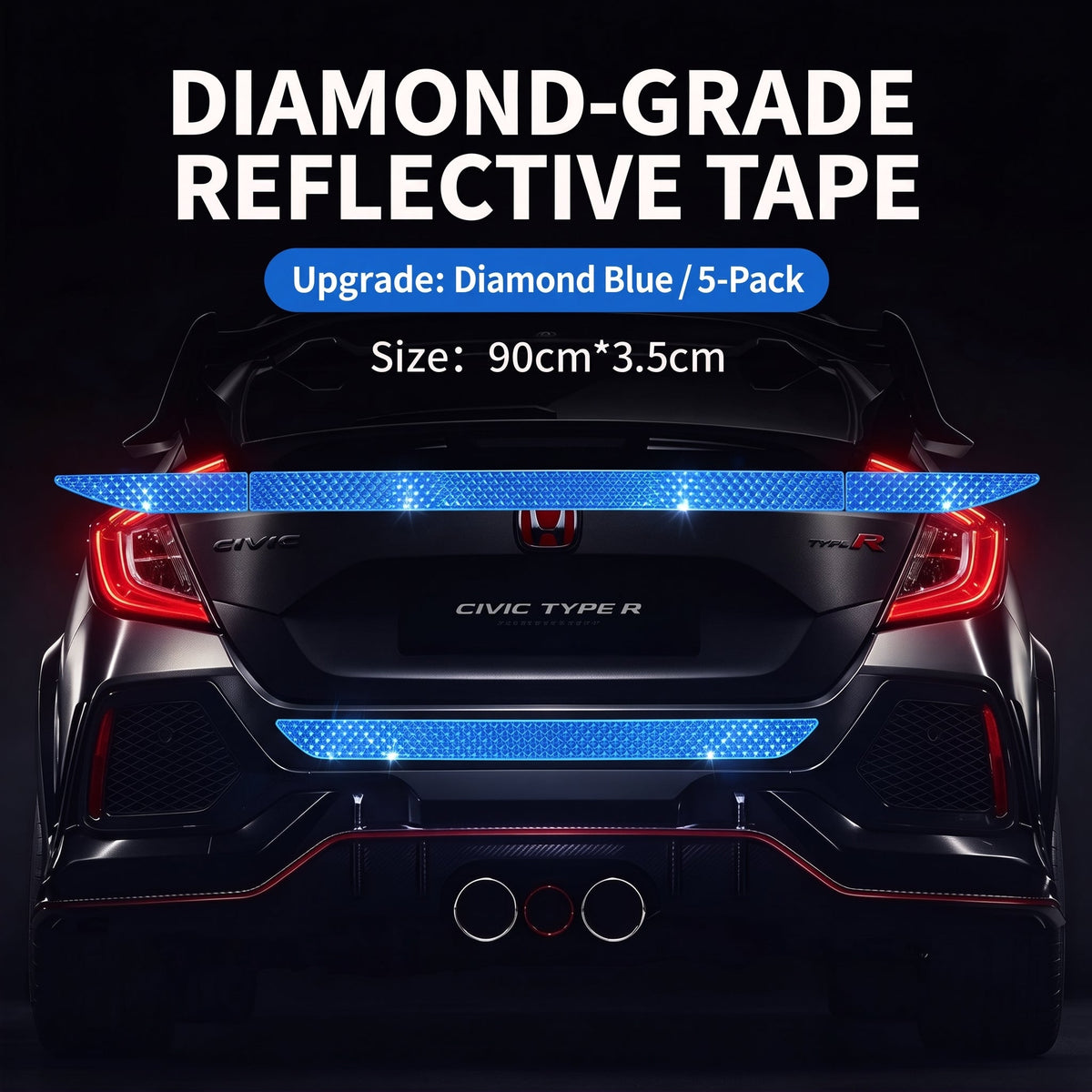 Reflective Car Sticker Strips for Trunk & Rear Bumper