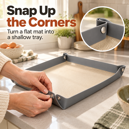 🍪 Snap-Corner Silicone Baking Mat – Non-Stick, Reusable & Easy to Store