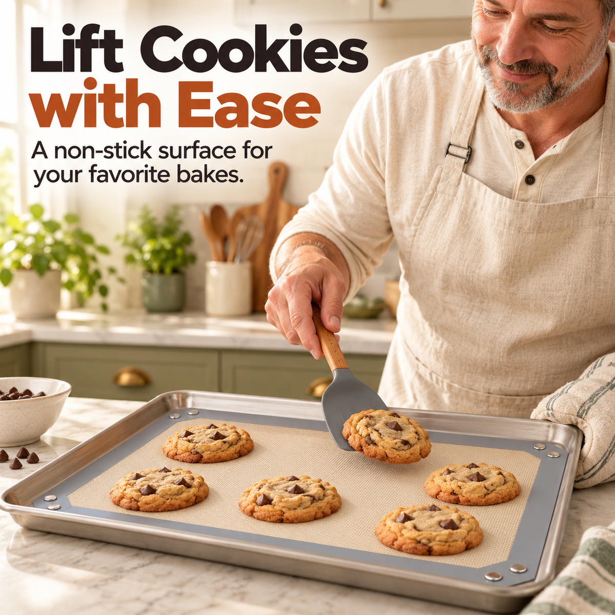 🍪 Snap-Corner Silicone Baking Mat – Non-Stick, Reusable & Easy to Store