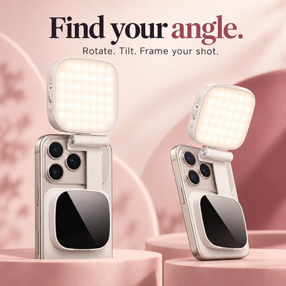Adjustable light on a phone showing two positions