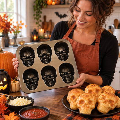Skull Bites | 6-Cavity Halloween Baking Pan