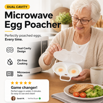 🥳 2026 SALE 🥳💞 50K+ SOLD!   Microwave Egg Cooker — Dual-cavity, non-stick, and easy to clean. A healthier alternative to frying — stock up and save! 🏠✅