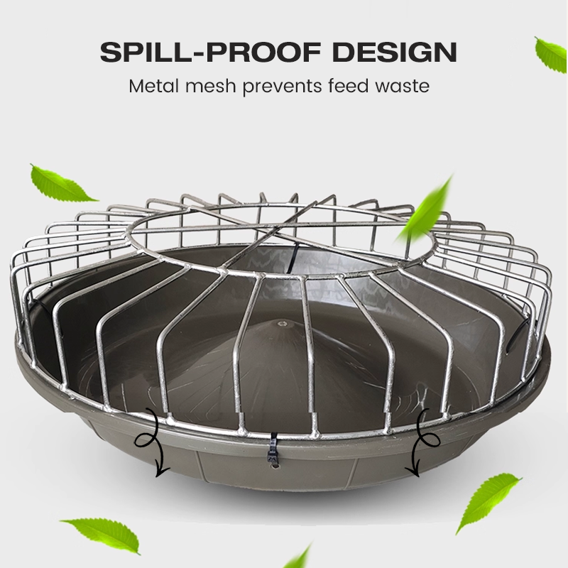 Large-Capacity Poultry Feeder 🐔 – Round Anti-Waste Chicken Feeding Station