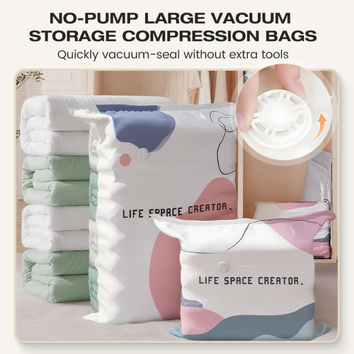💞50K+ SOLD!🧳💨 No‑Pump Vacuum Storage Bags