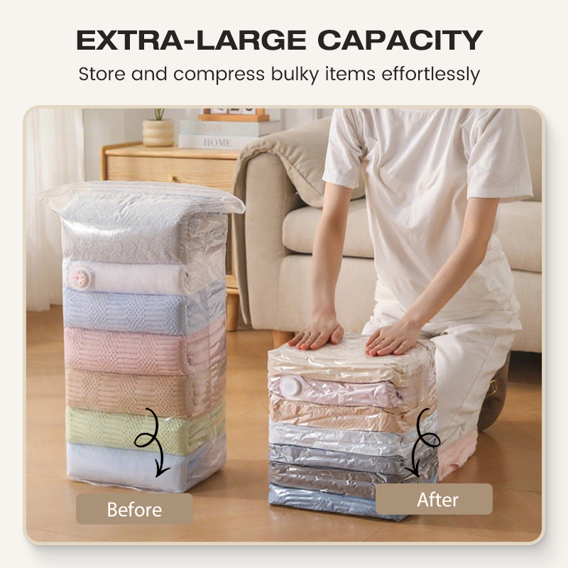 💞50K+ SOLD!🧳💨 No‑Pump Vacuum Storage Bags