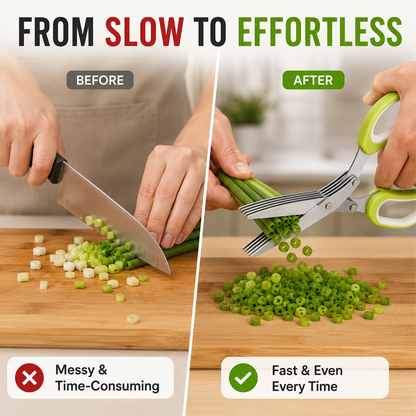 ✂️5-Blade Stainless Steel Herb Scissors with Protective Sheath