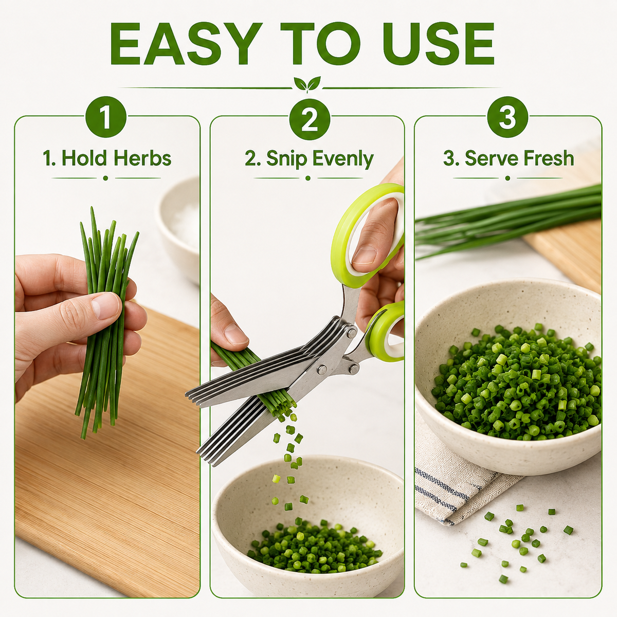 ✂️5-Blade Stainless Steel Herb Scissors with Protective Sheath