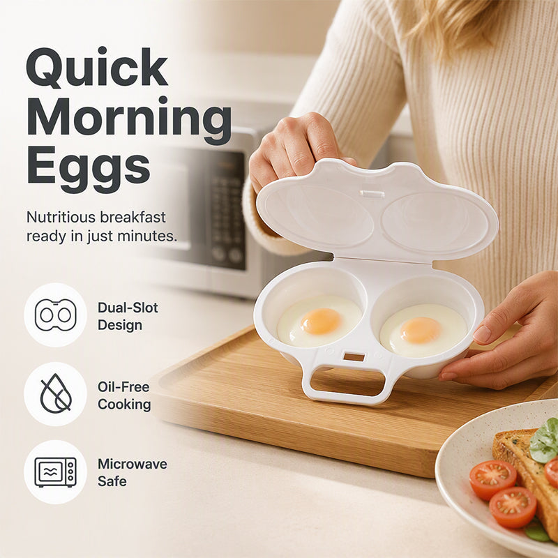 🥳 2026 SALE 🥳💞 50K+ SOLD!   Microwave Egg Cooker — Dual-cavity, non-stick, and easy to clean. A healthier alternative to frying — stock up and save! 🏠✅