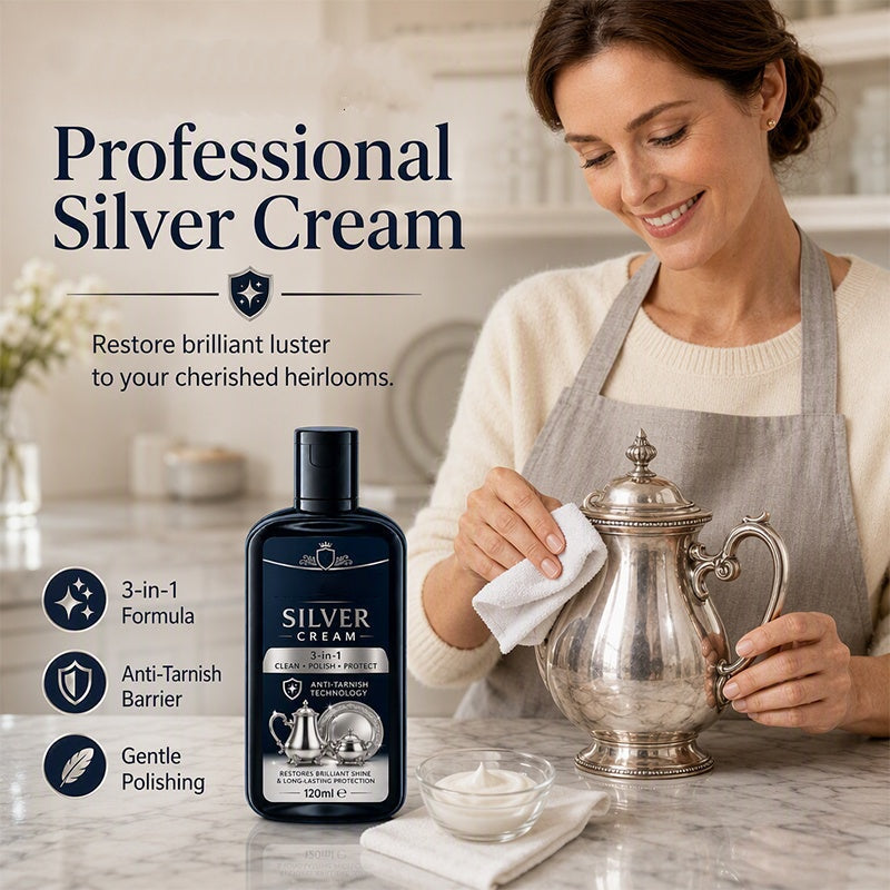 ✨✨ Anti-Tarnish Silver Polish Cream – Shine & Restore Silver Jewelry and Metalware