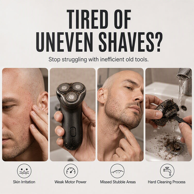 2-in-1 Electric Shaver and Beard Trimmer with Digital Display