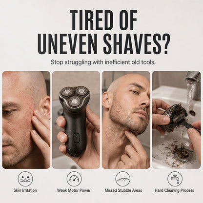 2-in-1 Electric Shaver and Beard Trimmer with Digital Display