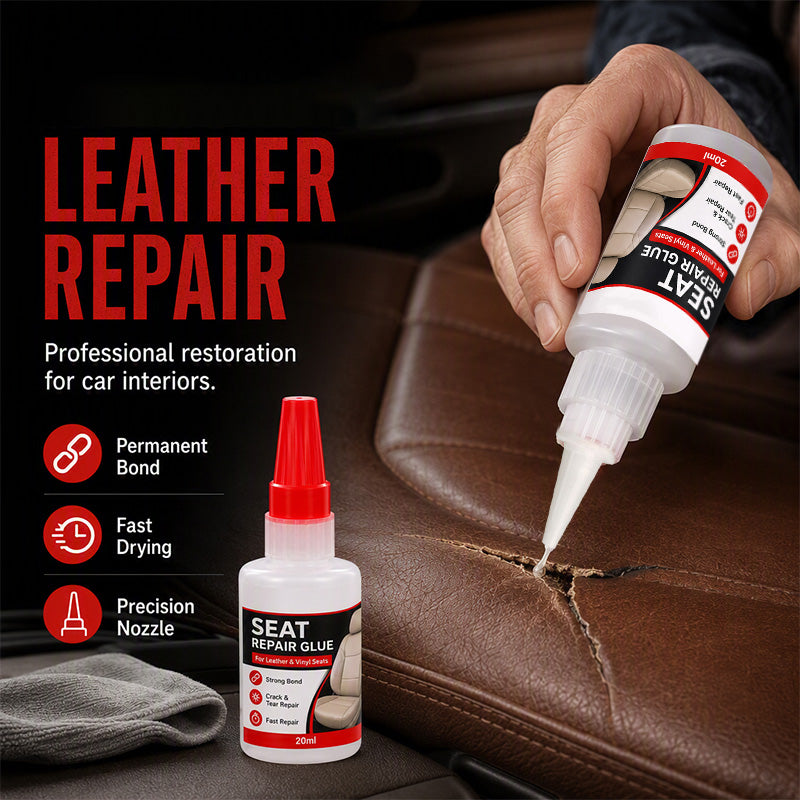 🚗Buy 1 Get 1 Free NOW🔥!! Quick Dry Car Seat Leather Repair Glue‑ Precision Nozzle Vinyl & Leather Adhesive, Permanent Bond Repair Glue for Car Seats, Sofas & Leather Furnitures