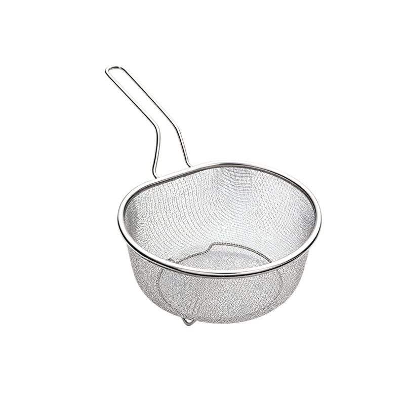 💧 Stainless Steel Sieve with Handle – Fine Mesh, Durable 304 Steel & Easy-Grip Ergonomic Handle – Strain Pasta, Fruits & Veggies Effortlessly ✨
