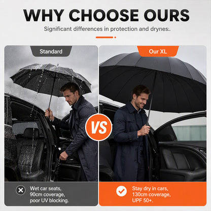 ☂️50% OFF! Extra-Large Reverse Folding Umbrella – 125cm Canopy, 12-Rib Windproof Design & UPF50+ Sun Protection