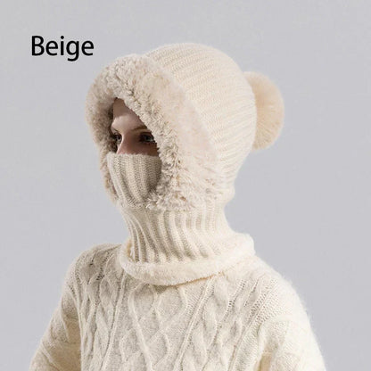 🎉🎁70% OFF!!!-Ready for Winter!!!❄️✨Women’s 3-in-1 Fleece-Lined Knit Balaclava Hat with Scarf & Face Cover🧣