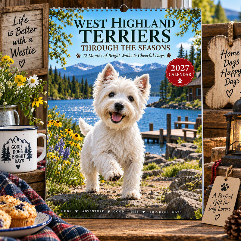 🥳💞48K+ SOLD🐾📆West Highland Terrier Wall Calendar🎁