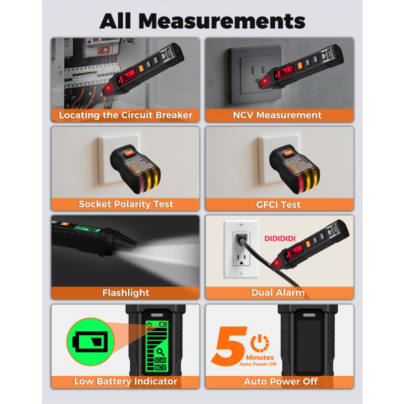 ✨⚡️Digital Circuit Breaker Finder with Socket Tester