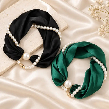 ✨ 3-in-1 Magnetic Scarf Necklace - Detachable Pearl Accent Choker 🎗️