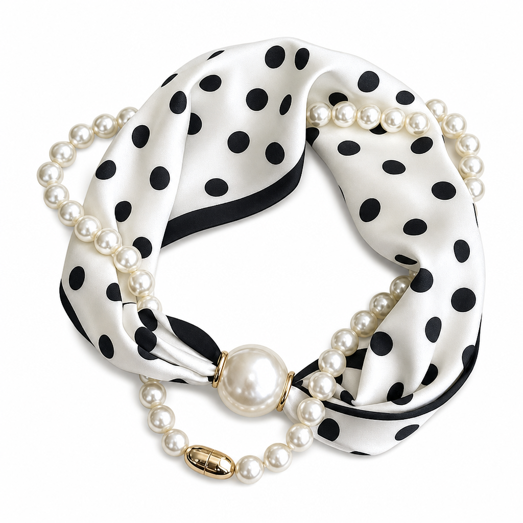 ✨ 3-in-1 Magnetic Scarf Necklace - Detachable Pearl Accent Choker 🎗️