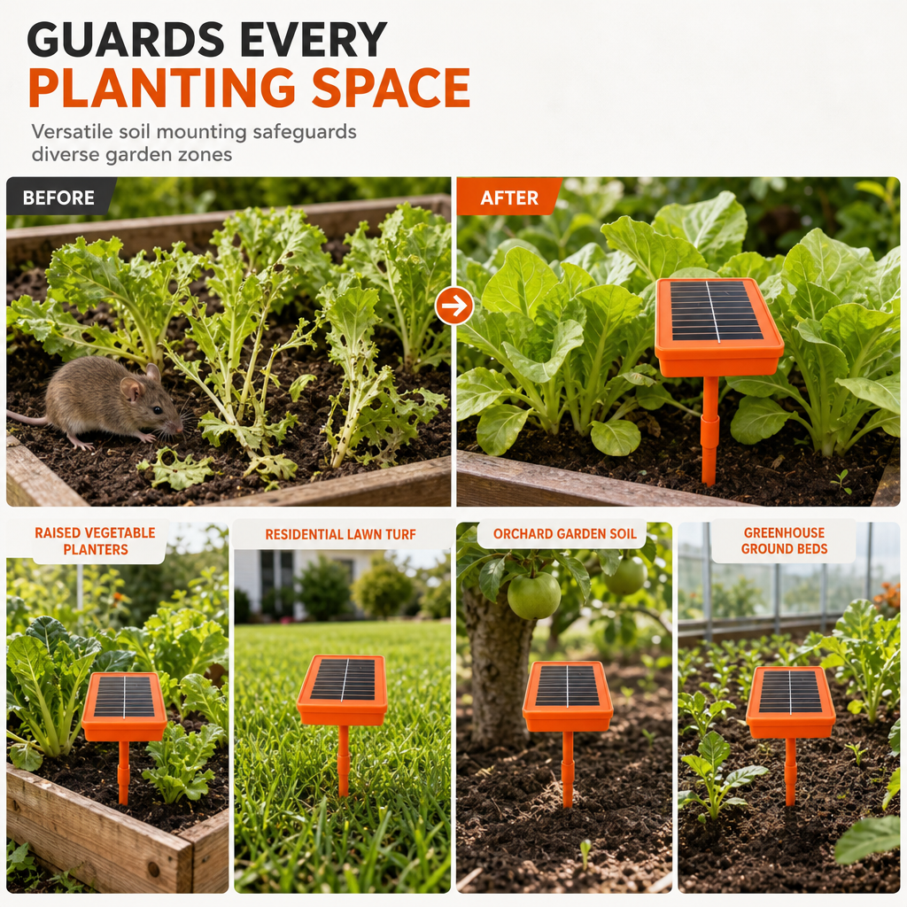 ☀️ Solar-Powered Garden Rodent Deterrent – Cat Sound Device