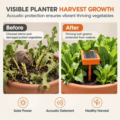 ☀️ Solar-Powered Garden Rodent Deterrent – Cat Sound Device