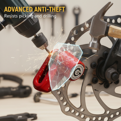 ⚙️ Heavy-Duty Disc Brake Lock – Anti-pick, Sturdy, Easy-lock 🛵