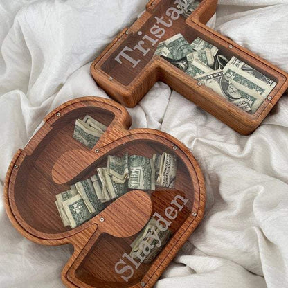 💛 Wooden Letter Piggy Bank – A Special Place for Their First Savings
