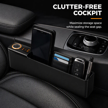 Multifunctional Car Seat Gap Organizer Box with USB Charging Ports