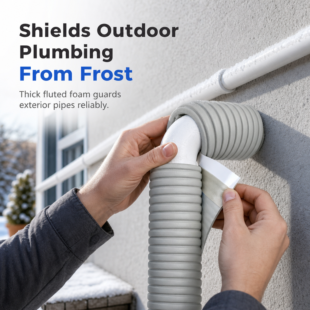 ❄️ Self-Adhesive Foam Pipe Insulation Wrap – Easy Peel & Wrap Design