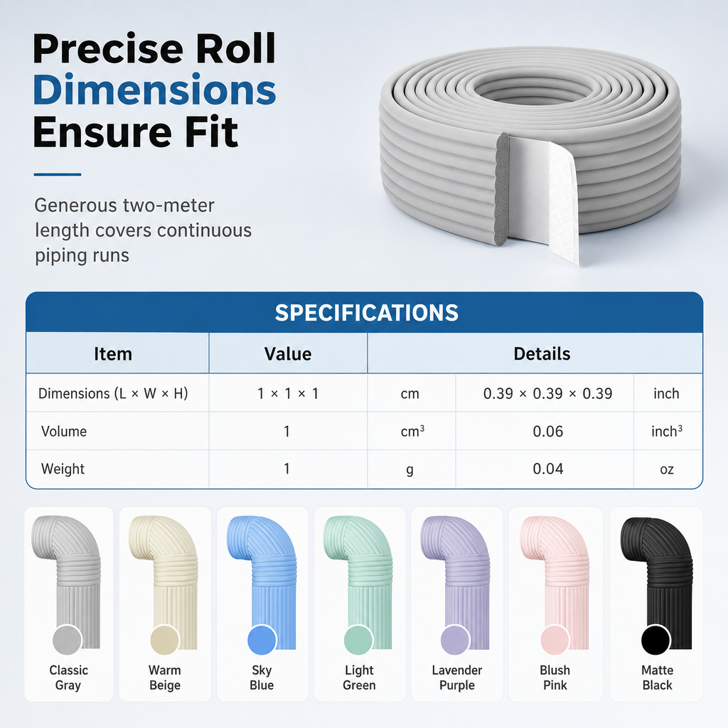 ❄️ Self-Adhesive Foam Pipe Insulation Wrap – Easy Peel & Wrap Design