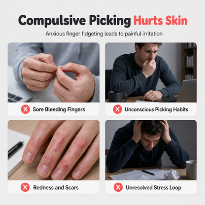 🏆 Last Day Special Price $19.99! 🔥Buy 2 Get 1 Free🎁Rectangular Skin Picking Fidget Toy with Tweezers