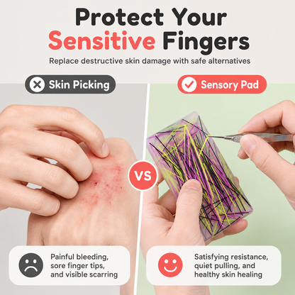 🏆 Last Day Special Price $19.99! 🔥Buy 2 Get 1 Free🎁Rectangular Skin Picking Fidget Toy with Tweezers