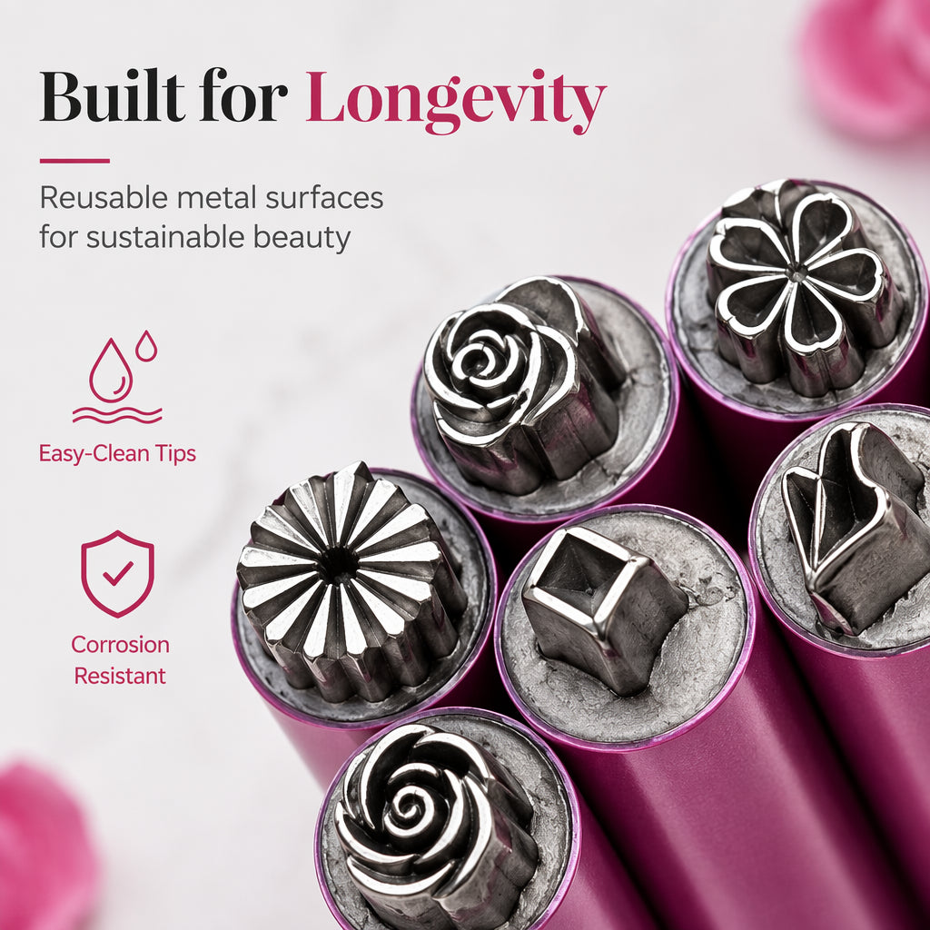 💅 Nail Art Stamp Pen Set – Easy Floral & Butterfly Pattern Tool for DIY Manicures