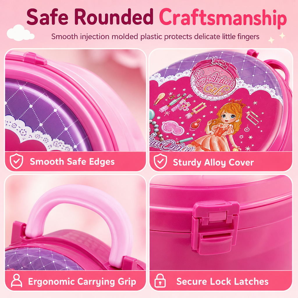 👑 3-in-1 Princess Vanity Suitcase Toy Set - Pretend Beauty Salon 💄