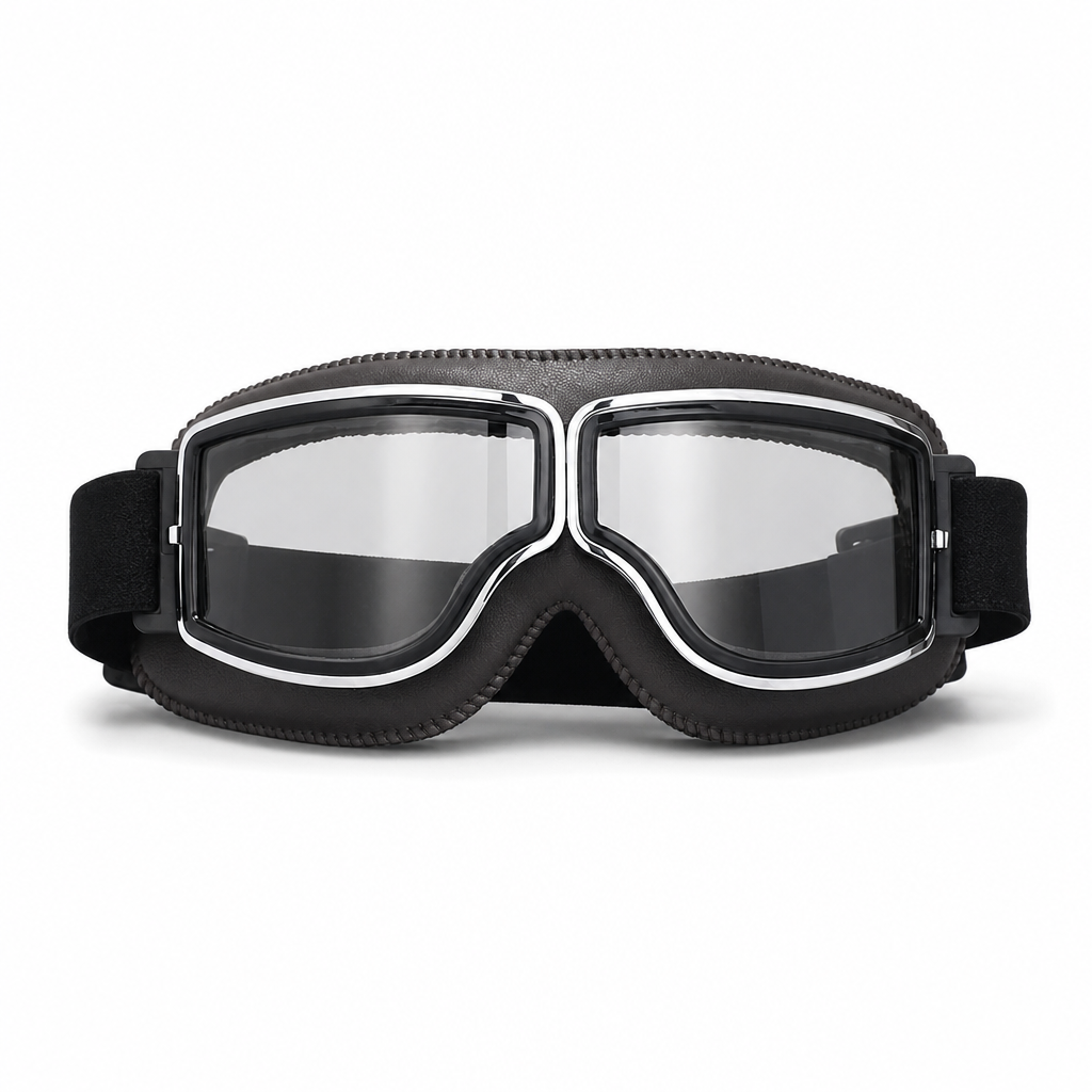 📢📢50% OFF !! ⏰Retro Motorcycle Goggles Vintage Windproof Riding Glasses for Cruiser Helmet and Off-Road Dirt Bike