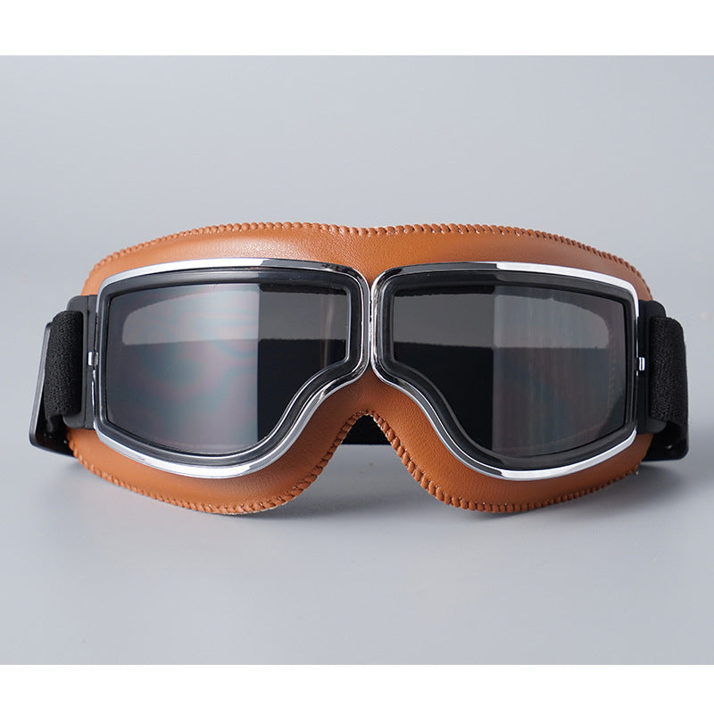 📢📢50% OFF !! ⏰Retro Motorcycle Goggles Vintage Windproof Riding Glasses for Cruiser Helmet and Off-Road Dirt Bike