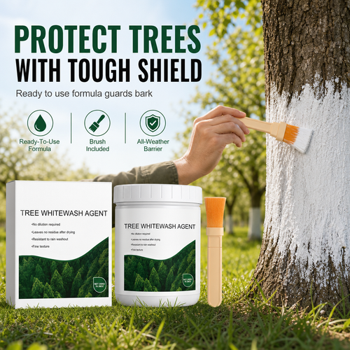 Tree Trunk Whitewash Protective Set 300g with Brush for Frost and Insect Protection on Roadside Trees