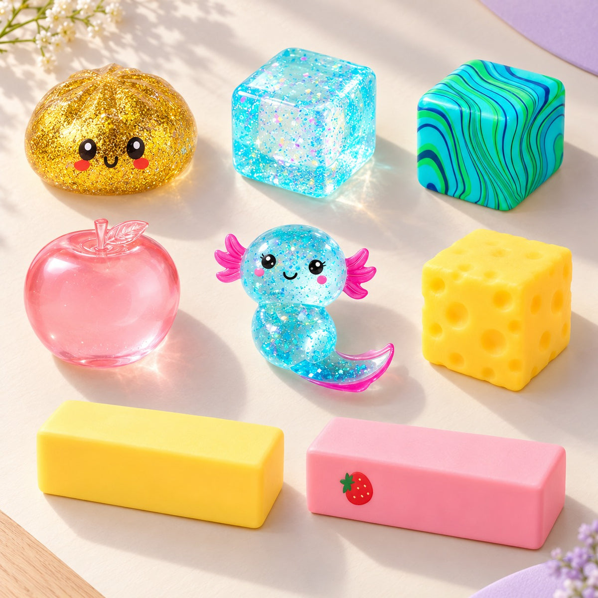 8-Piece Assorted Squishy Fidget Toy Set