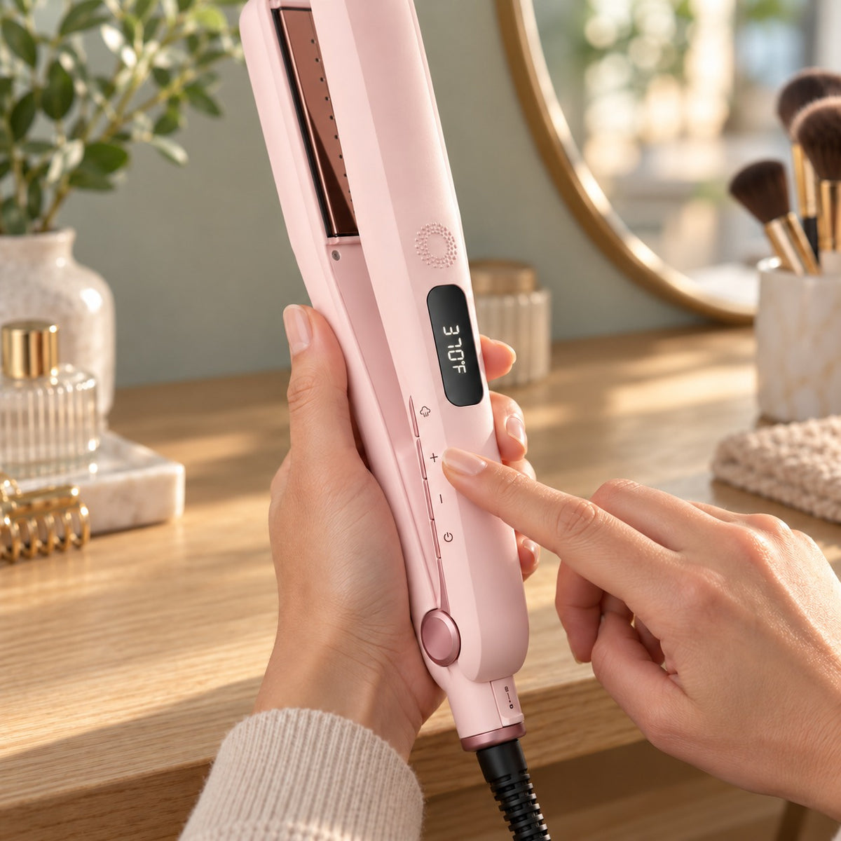 Steam Hair Straightener with Detachable Comb