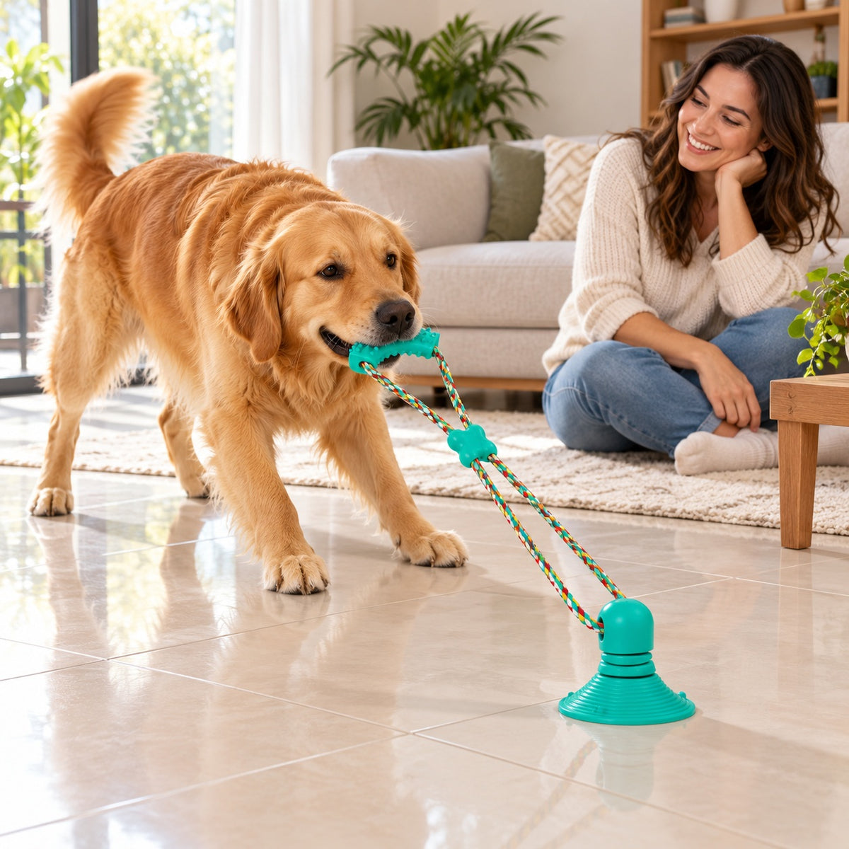 Suction Cup Rope Tug Dog Toy