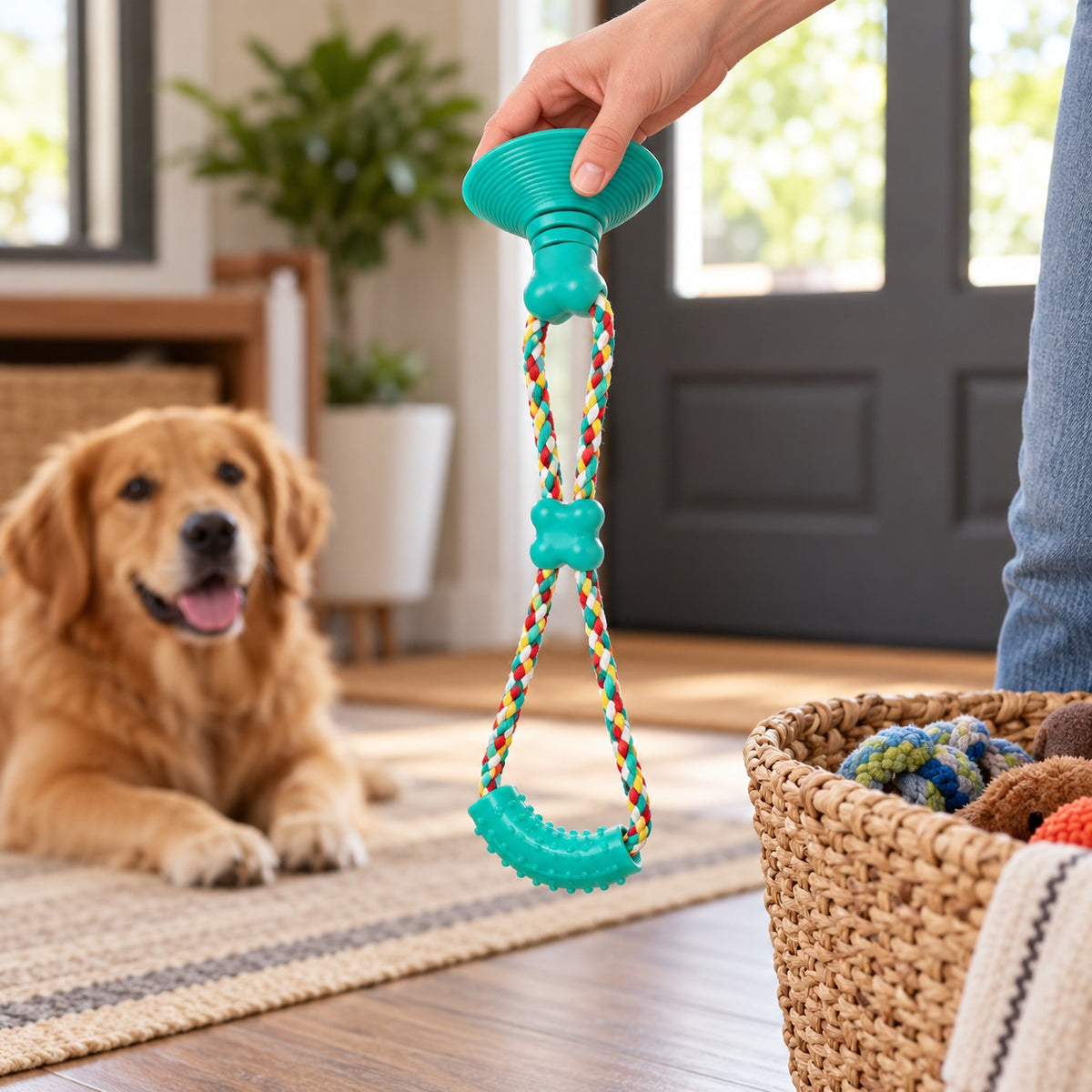 Suction Cup Rope Tug Dog Toy