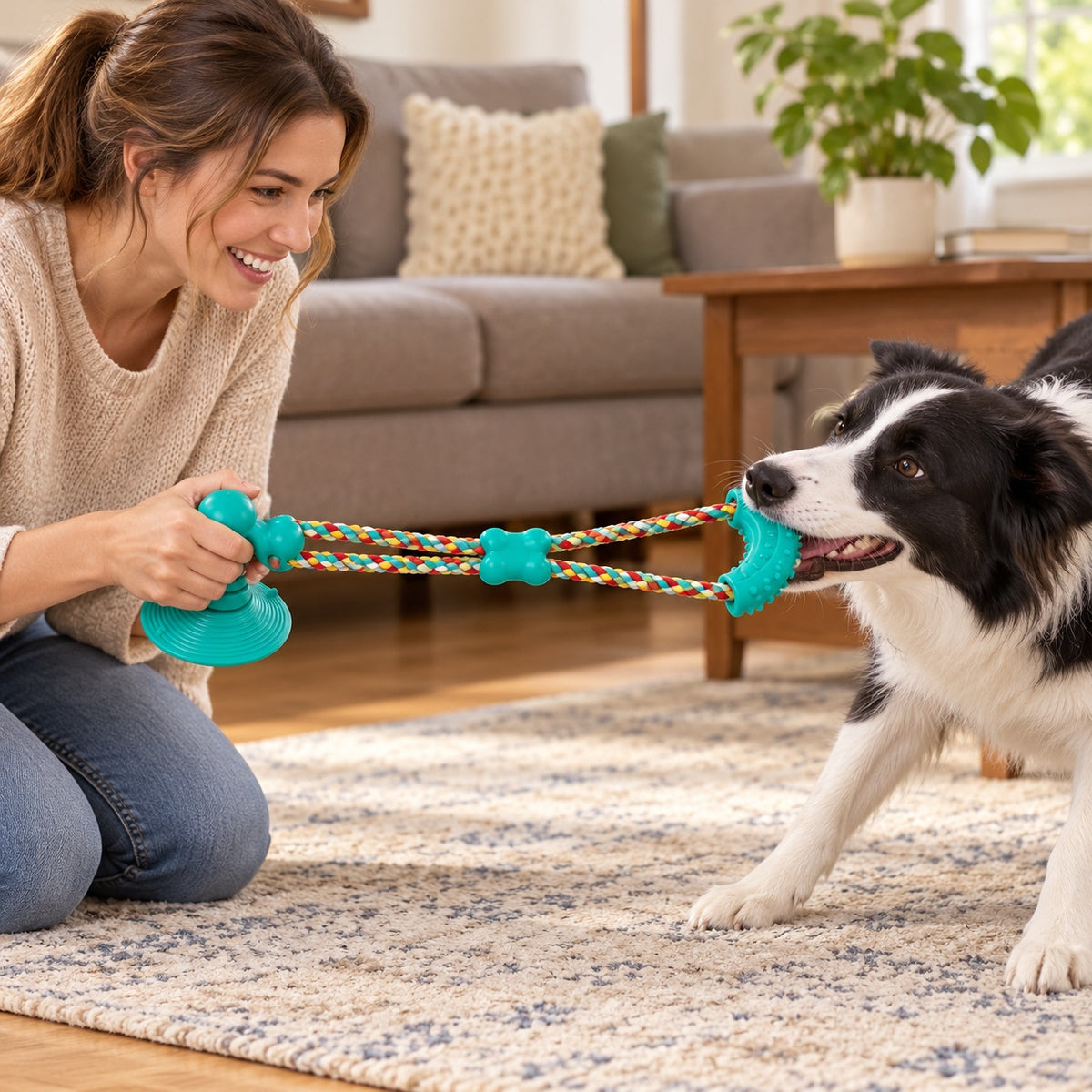 Suction Cup Rope Tug Dog Toy