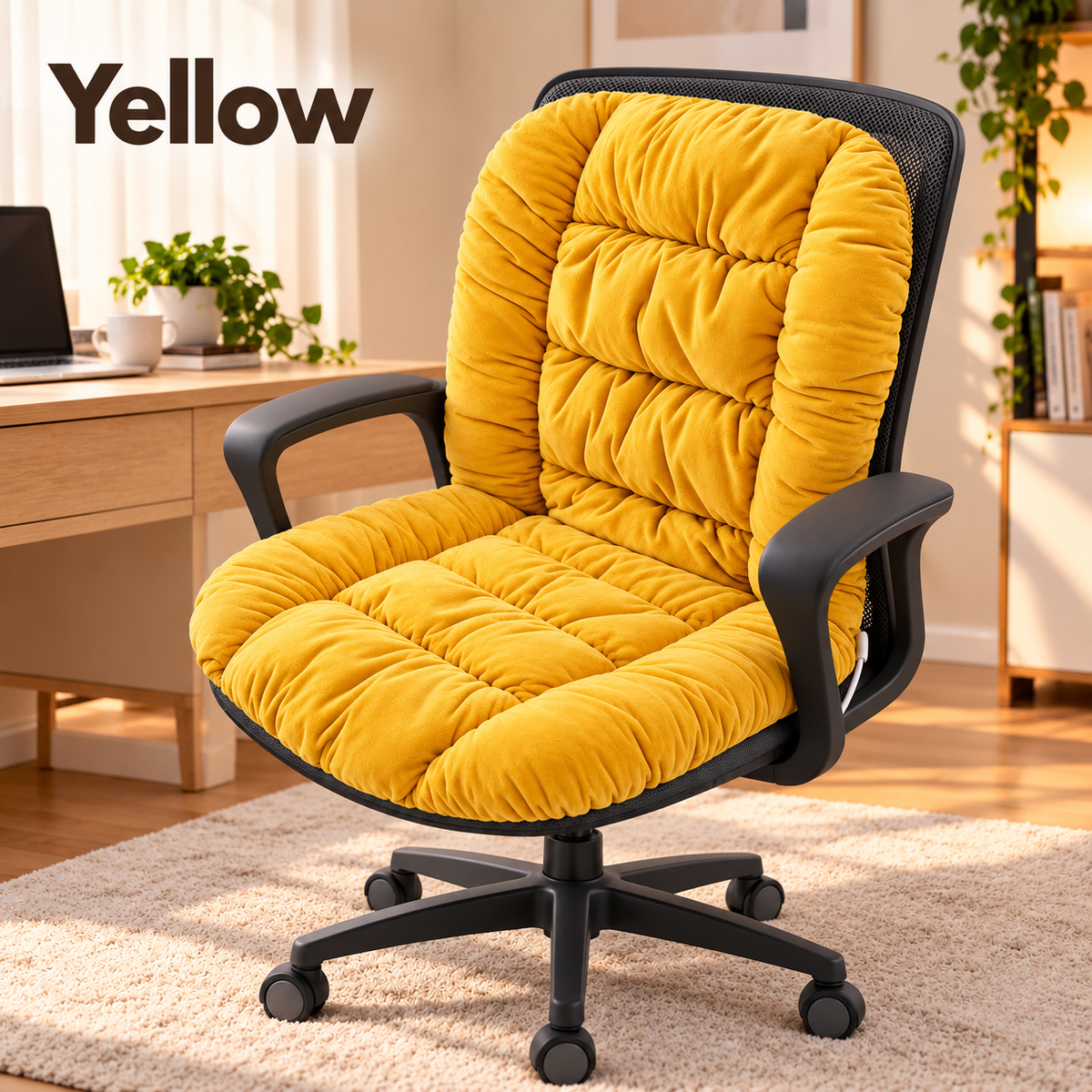 🔥 Heated Seat & Back Cushion – Plush Chair Warmer