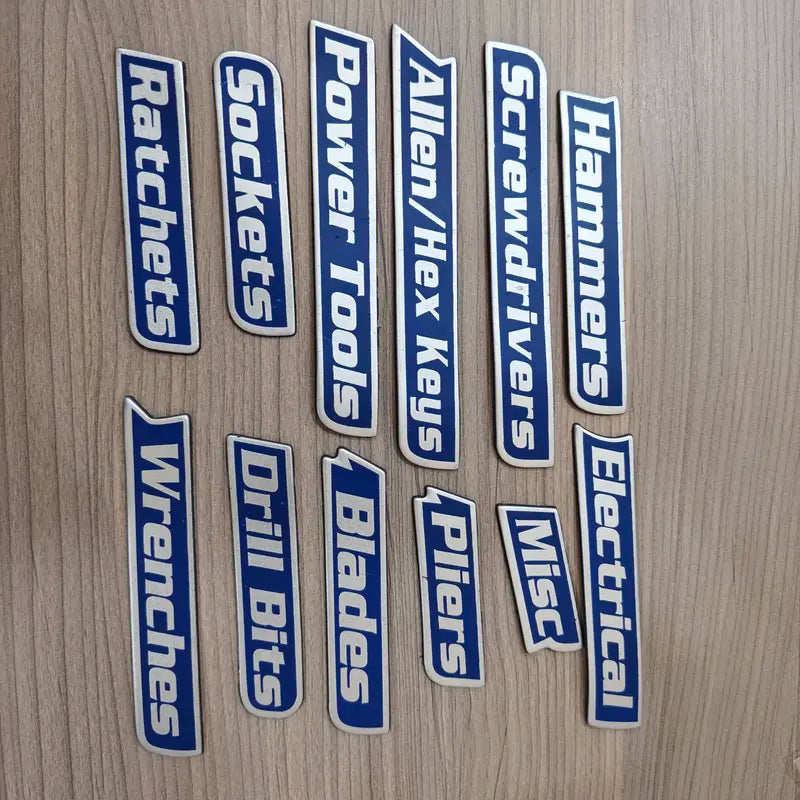 🔧 Magnetic Toolbox Drawer Labels